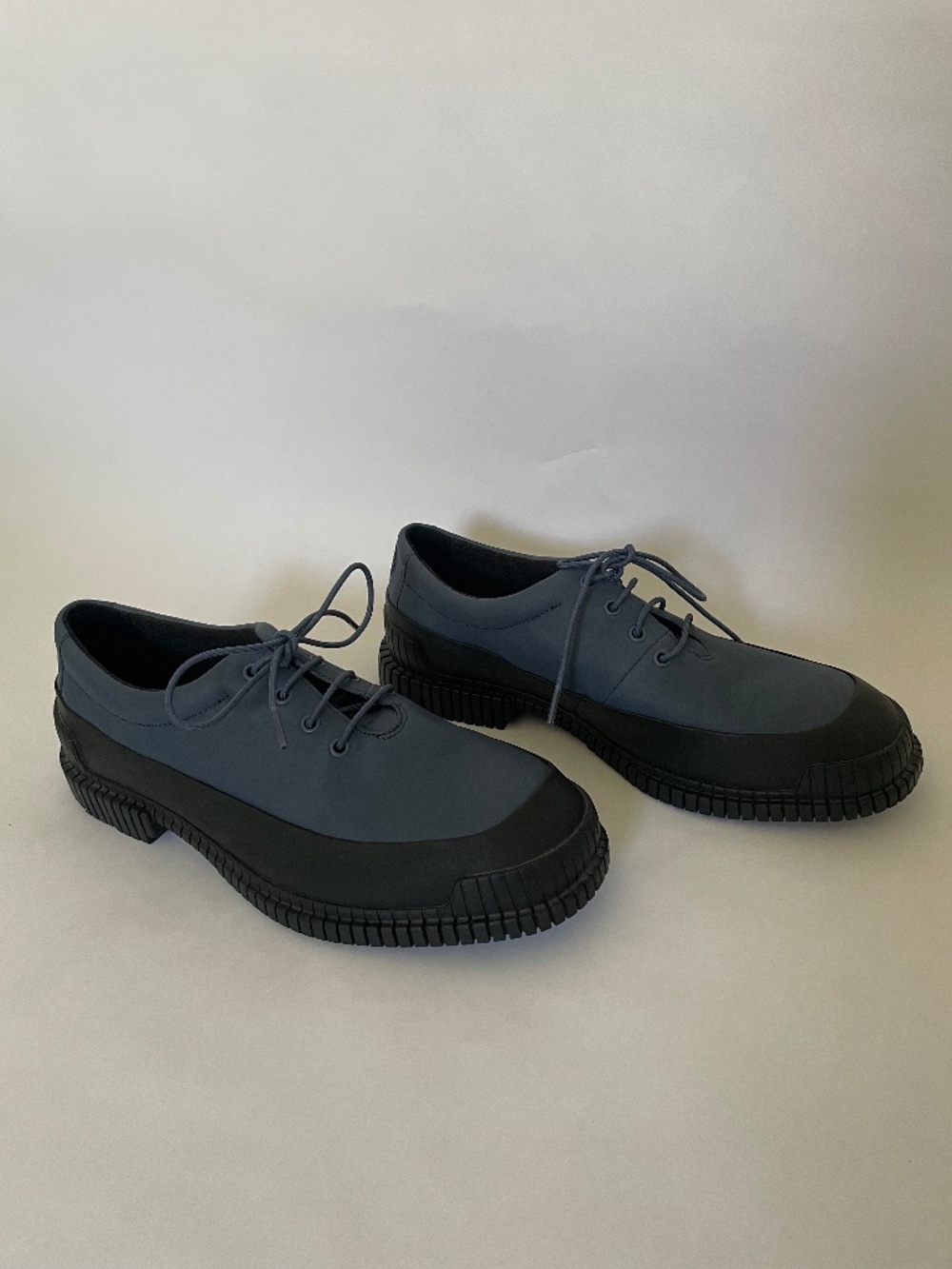 NWOT Camper Pix Chunky Lace Up Leather Oxford Blue Black Formal Shoe Sz 45 US 11